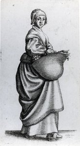 Piga återvänder från marknaden, 1640 av Wenceslaus Hollar