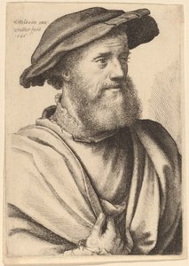 Man med skägg som ser rätt ut Hans Holbein, 1646. av Wenceslaus Hollar