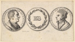 Medaljonger med porträtt av Sebald Beham och Anna Beham, 1647. av Wenceslaus Hollar