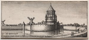 Moated Town Gate, 1676. av Wenceslaus Hollar