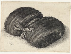 Pälsmuff dekorerad med ett band Muffs (serietitel) av Wenceslaus Hollar