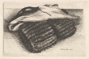 Muff, vit halsduk och mask, 1642. av Wenceslaus Hollar