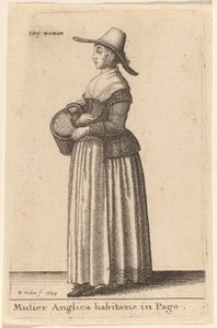 En engelsk kvinna som bor i en by av Wenceslaus Hollar