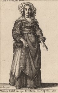 Mulier Calabra, Vulgo, Foretana från Neapel. av Wenceslaus Hollar