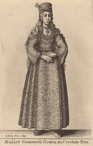 En generös grekisk kvinna i staden Pera, 1644. av Wenceslaus Hollar