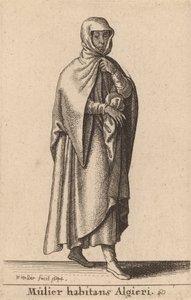 Kvinna som bor i Alger, 1644. av Wenceslaus Hollar