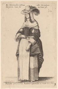Antwerps kvinnliga premiärminister i inhemsk dekoration av Wenceslaus Hollar