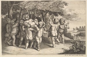 Nio små pojkar, 1625-77. av Wenceslaus Hollar