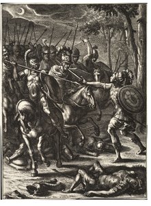 Nisus dödar Volscens. Tillstånd 2 av Wenceslaus Hollar