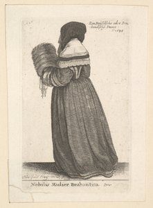 Adelskvinna från Brabant, Adelskvinna från Brabant, 1648 av Wenceslaus Hollar