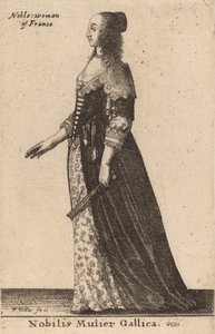En ädel fransk kvinna. av Wenceslaus Hollar