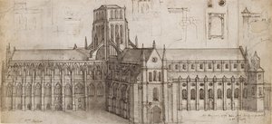 北東部、17 世紀半ばのスウェーデンの古いセント ポール大聖堂 av Wenceslaus Hollar