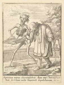 Gammal man, från Dödsdansen, 1651. av Wenceslaus Hollar