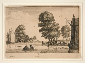 Vid Maas [Flodvy] av Wenceslaus Hollar
