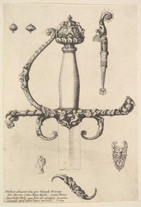 Dekorativt svärdsfäste, 1642. av Wenceslaus Hollar