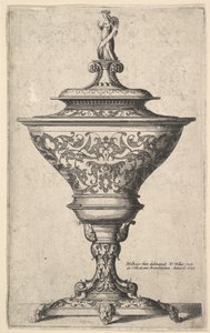 Utsmyckad bägare på fötter av masker, 1645. av Wenceslaus Hollar
