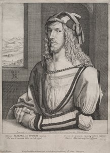 Porträtt av Albrecht Dürer, 26 år gammal av Wenceslaus Hollar