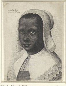 Porträtt av en ung svart kvinna, 1645 av Wenceslaus Hollar