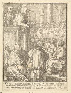 Predikant, från Dödsdansen, 1651. av Wenceslaus Hollar