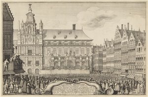 Fredsförklaring - Antwerpen av Wenceslaus Hollar
