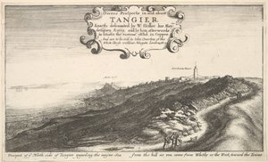 Utsikt till er norra sidan av Tanger angående Maynehavet från kullen när ni kommer ..., år 1673. av Wenceslaus Hollar