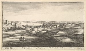 Utsikt till er nedre del av Tanger, från kullen väster om White-hall, 1669-73. av Wenceslaus Hollar