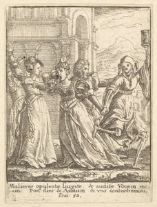 Drottning, från Dödsdansen, 1651. av Wenceslaus Hollar