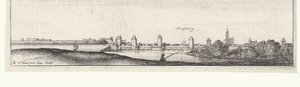 Flodlandskap med utsikt över Strasbourg Flodutsikt i Tyskland och de låga länderna (serietitel) av Wenceslaus Hollar