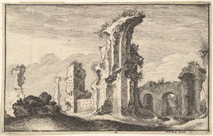 Ruinerna av St Croix de Jerusalem, 1600-talet. av Wenceslaus Hollar