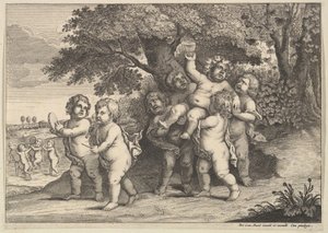 Sju pojkar, 1625-77. av Wenceslaus Hollar
