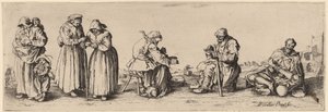 Sex tiggare för män och kvinnor. av Wenceslaus Hollar
