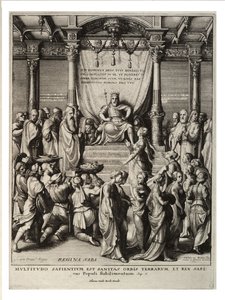 Salomo och drottningen av Saba. Tillstånd 3 av Wenceslaus Hollar