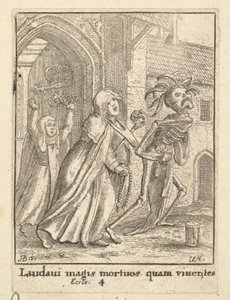 Abbedissan, från Dödsdansen, 1651. av Wenceslaus Hollar