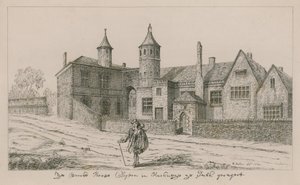 The Brooke House, Clopton i Hackney, den södra aspekten av Wenceslaus Hollar