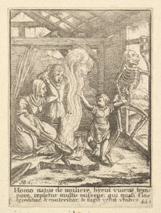 Barnet, från Dödsdansen, 1651. av Wenceslaus Hollar