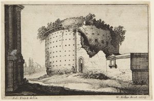 Den cirkulära byggnaden av Wenceslaus Hollar