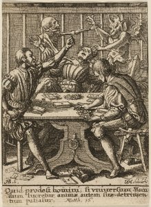 Spelarna och döden, från Dödsdansen av Wenceslaus Hollar