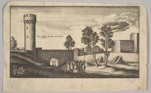 Kuniberttornet nära Köln kopia, 1625-77. av Wenceslaus Hollar