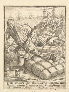 Köpmannen, från Dödsdansen, 1651. av Wenceslaus Hollar