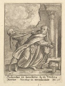 Munken, från Dödsdansen, 1651. av Wenceslaus Hollar