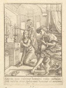 Nunnan, från Dödsdansen, 1651. av Wenceslaus Hollar