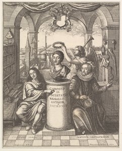 The Royal Society, frontispice till Thomas Sprat, The History of the Royal Society of London..., 1667. av Wenceslaus Hollar