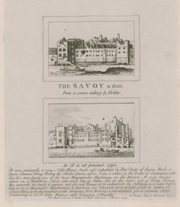 Savoy 1650 och som det är nu 1792 av Wenceslaus Hollar