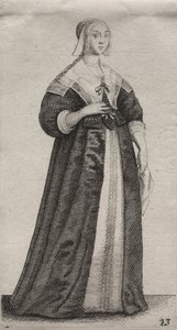 Engelska kvinnors flera vanor, från adeln till landets kvinnor..., 1639. av Wenceslaus Hollar