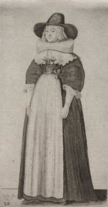 Engelska kvinnors flera vanor, från adeln till landets kvinnor..., 1640. av Wenceslaus Hollar