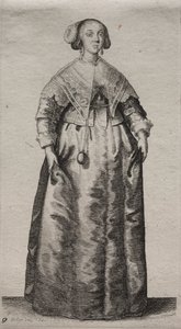 Engelska kvinnors flera vanor, från adeln till landets kvinnor..., 1640. av Wenceslaus Hollar