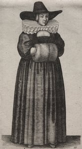 Engelska kvinnors flera vanor, från adeln till landets kvinnor..., 1640. av Wenceslaus Hollar