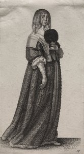 Engelska kvinnors flera vanor, från adeln till landets kvinnor..., 1640. av Wenceslaus Hollar