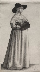 Engelska kvinnors flera vanor, från adeln till landets kvinnor..., 1640. av Wenceslaus Hollar