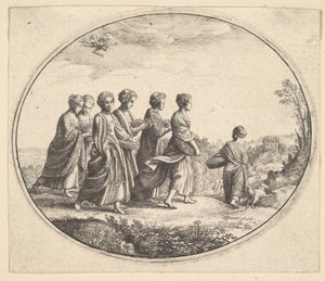 Döttrarna till Aglaura Mercury och Herse, ca. 1646. av Wenceslaus Hollar